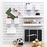 RIVTUN Wall-Mounted Pegboard Kit, 25.2" x 25.2" Organizer Panel – Large, Cost-Effective & Nail-Free Installation