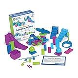 Learning Resources STEM Explorers Domino Action, STEM Toys for Kids, 59 Pieces, Age 5+ Gifts for Boys and Girls, 45 dominos, 10 double-sided challenge cards, obstacle pieces