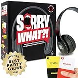 Sorry What - Hilarious Terrible Lip Reading Friends Party Game Based On The Headphone Challenge TikTok Trend - 2+ Players 40,000 Funny Word Phrase Combinations Card Game for Friends, Birthday Gifts