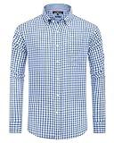 Alimens & Gentle Mens Button Down Long Sleeve Shirts Cotton Plaid Shirts Regular Fit Dress Shirts