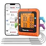 ThermoPro 650 ft Bluetooth Meat Thermometer with 4 Color-Coded Probes, Wireless Meat Thermometer Digital Wireless with Timer, Commercial Cooking Tools & Utensils Rechargeable, Fathers Day Gift for Him