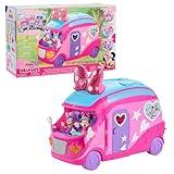 Disney Junior Minnie Mouse Bows-A-Glow Rolling Glamper 13-piece Figures and Playset, Kids Toys for Ages 3 Up, Amazon Exclusive by Just Play