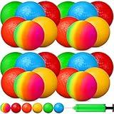 Vinsot 12 Pack 8.5 Inch Playground Balls Kickball Bulk, Bouncy Balls for Kids Inflatable Bouncing Handball with Hand Pump for Indoor Outdoor Games (Mixed Color)