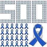 200 Pieces Blue Ribbon Pins Enamel Lapel Pin Bulk Colon Cancer Awareness Brooch Products for Public Charity Campaign Fundraiser Gift Supplies