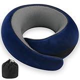 Neck Pillow, Travel Pillow uses Memory Foam to Support Neck Comfort, Ideal Companion for Airplane and car Travel, Compact, Convenient, and Versatile Airplane Sleep Pillow(Dark Blue)