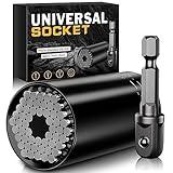 Stocking Stuffers for Men Adults,Gifts for Men,Super Universal Socket Tools Birthday Gifts for Men,Cool Stuff for Men Dad Husband Boyfriend Him,Tools Socket Set with Power Drill Adapter(7-19 MM)