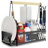 GUIBUKEYAN Grill Caddy with Plate Holder and Paper Towel Holder, Picnic BBQ Condiment Utensil Organizer Caddy for Outdoor Cooking, Rv, Camping Essential, Camper Must Haves, Grilling Gifts for Men