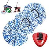 Nuorest Spin Mop Replacement Head for O-Ceda RinseClean 2 Tank System, Microfiber Mop Refills, Easy to Replace, Include 3 Cedar Mop Replace Heads, 1 Extra Mop Replacement Base