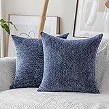 Home Brilliant Navy Throw Pillows Covers for Living Room Set of 2 Large Cushion Covers for Sofa Bed Couch, 26x26 inch (66cm), Dark Blue