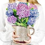 Flower Pop Up Cards, Nantucket Hydrangeas, 12in Paper Flowers 3D Greeting Cards with Blank Note Card and Envelope for Birthday, Anniversary, Wedding,Thank You Gift Cards for Women Girls Friends