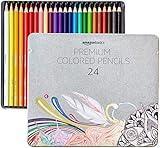 Amazon Basics Colored Pencils for Coloring and Drawing, Premium, Soft Core, Back to School Supplies, 24 Count (Pack of 1), Multicolor