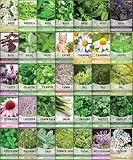 Complete Medicinal Herb Seeds for Planting Collection - 35 Best Herbs Variety Pack for Teas and Home Remedies - Indoor, Outdoor, Hydroponic Herbal Herbalist Seed - Non-GMO, Heirloom Gardeners Basics