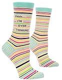 Blue Q Women's Crew Socks, Shhh…I'm Overthinking (fits shoe size 5-10)