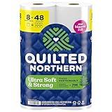 Quilted Northern Ultra Soft & Strong Toilet Paper, 8 Super Mega Rolls = 48 Regular Rolls, 5X Stronger*, Premium Soft Toilet Tissue