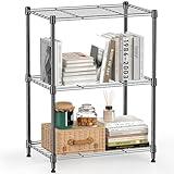 MZG 450 lbs Steel Storage Shelving 3-Tier Utility Shelving Unit Steel Organizer Wire Rack for Home,Kitchen,Office (11.8" D x 17.7" W x 26.3" H)