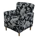 FUANGUI Banquet Armchair Slipcover Printed Chair Covers with Arms Stretch Club Chair Slipcover Soft Armchair Sofa Covers Anti-Slip Furniture Protector for Dogs Pets Home Living Room Decor, 25