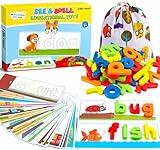 Officygnet Learning Toys for 3 4 5 6 Years Old Boys and Girls, See & Spell CVC Word Builders with Alphabet Cards for Kids Ages 3-5, Matching Letter Game for Preschool Toddler Learning Activities