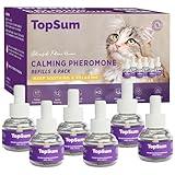 TopSum Cat Calming Diffuser Refills: Pheromone Refill for Cats, Long-Lasting 6-Month Supply, Compatible with Most Diffusers, 6 Pack (Purple)