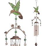 Wind Chimes - Hummingbird Wind Chimes for Outside Deep Tone 34 inches 5 Aluminum Tubes, Thanksgiving, Christmas, Birthday Gifts for Mom, Grandma, Decorations for Home, Garden, Patio, Backyard