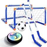 STREET WALK Kids Toys - Hover Hockey Set with Rechargeable Hover Soccer 2 Goals - Air Power Training Ball Playing Hockey Game - Hockey Toys 3 4 5 6 7 8 9 10 11 12 Year Old Boys Girls Best Gift