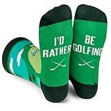 Lavley I'd Rather Be Golfing Socks – Funny Gift for Golf Lovers – Great for Dad, Husband, Grandpa, Brother, or Uncle – Novelty Socks for Men – One Size Fits MostV