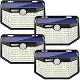 HMCITY Solar Lights Outdoor 120 LED with Reflector and 3 Lighting Modes,Solar Motion Sensor Wall Lights, IP65 Waterproof Solar Powered Wall Lights for Garden Patio Yard Deck Pendant Lights(4Pack)