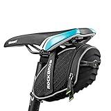 ROCKBROS Bike Seat Bag, Bicycle Saddle Bag Under Seat 3D Shell Cycling Seat Pack for Mountain Road Bikes Black