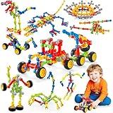 Huaker Stem Building Toys for 3 4 5 6 7 8 Year Old Boys Girls Kids,125 Pieces Building Blocks Educational Learning Toys with Large Storage Box,Ideal Christmas Birthday Gifts
