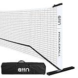 A11N Portable Pickleball Net System, 22ft Regulation Size, White/Black