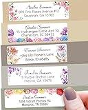 Personalized Return Address Labels Floral - High Gloss Custom Mailing Labels on Sheets - Self-Adhesive Return Stickers for Envelopes with Crisp Printing Design (50-1000)