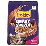 Purina Friskies Dry Cat Food Gravy Swirl'd With Flavors of Chicken, Salmon and Gravy - 16 lb. Bag