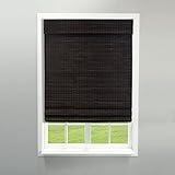 Radiance Cordless Bamboo Roman Shades for Windows - Flatweave Bamboo Blinds for Reduce Bright Light - Easy to Lift & Fold Up Window Shades - Espresso - 46 in. W x 64 in. L - (2208842E)