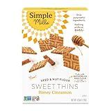 Simple Mills Honey Cinnamon Seed & Nut Flour Sweet Thins, Paleo Friendly & Delicious Sweet Thin Cookies, Good for Snacks, Nutrient Dense, 4.25oz, Pack of 1