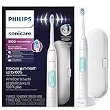 Philips Sonicare ProtectiveClean 5100 Rechargeable Electric Toothbrush, with Pressure Sensor, 3 Cleaning Modes, SmarTimer and QuadPacer, 14-Day Battery Life, Travel Case, White, Model HX6857/11