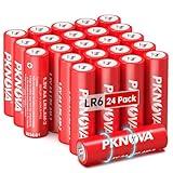 PKNOVA AA Battery, Double A Battery 1.5V Alkaline for Household and Electronic Devices - 24 Pack LR6 Battery