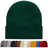 ZOORON 1&2 Packs Beanie for Men Women Men's Beanie Hat Acrylic Knit Cuff Beanie Cap Slouchy Knit Skull Cap Warm Winter hat