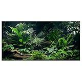 Dizifinn Aquarium Background, Aquatic Plant River Bed & Lake Tropical Undersea Tree Branch Fish Tank Background, 6 EVA Double-Sided Tapes 36x18 inches/90x45