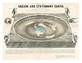 Orlando Ferguson Flat Earth Reproduction Map 28x36 Unframed Poster – Vintage Scientific Print, 19th-Century Theory, Historical Science, Flat Earthers, Antique Office Decor, Library, Classroom