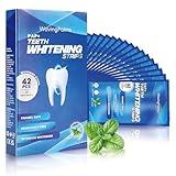 Sensitive Teeth Whitening Strips Kit: Professional Dental Whitening Set - Hydrogen Peroxide-Free Treatments for Whiter Teeth - Effective & Gentle Teeth Whitener (42 Count (Pack of 1), Mild Mint)