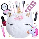 Kids Makeup Kit Set with Unicorn Toy Bag for Little Girls Toddlers, Non-Toxic, Washable Make up Tools Children Play Real Cosmetic Beauty Set for Kids Ages 3+ Christmas Birthday Easter Gift