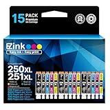 E-Z Ink Compatible Ink Cartridges Replacement for Canon 250 251 XL PGI-250XL CLI-251XL to use with PIXMA MX922 MX920 IX6820 MG5520 MG7520 IP8720 MG6620 MG6320 MG7120 (15 Pack)