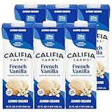 Califia Farms - French Vanilla Almond Milk Coffee Creamer, 32 Oz (Pack of 6), Shelf Stable, Dairy Free, Plant Based, Vegan, Gluten Free, Non GMO, Almond Creamer