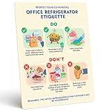 Office Refrigerator Etiquette Guide - Magnetic Signs for Refrigerator to Promote Respectful Behavior - Cute Office Supplies & Office Accessories - Office Must Haves Kitchen Decor - Office Essentials