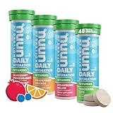 Nuun Hydration Vitamins Electrolyte Tablets, Mixed Fruit, 5 Essential Electrolytes for Hydration + Vitamin A, B6, C, D, E, with Magnesium, Vegan, Non-GMO, 4 Pack (48 Servings)