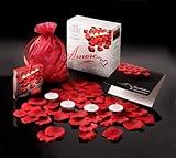Honeymoon Romantic Gift Set - Bed of Roses Scented Floating Silk Rose Petals and Tea Light Candles