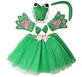 Kirei Sui Kids Animal Costume Crocodile Tutu and Headband 6-Piece Girls Halloween Alligator Dress Up Set Green