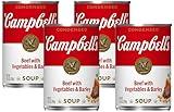 Campbell's Condensed Beef with Vegetables & Barley Soup, 10.5 Ounce Can (Pack of 4)