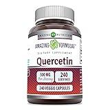 Amazing Formulas Quercetin 500mg Veggie Capsules Supplement | Non-GMO | Gluten Free | Supports Overall Health & Well Being (240 Count)