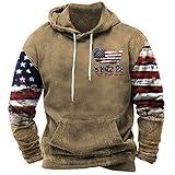 Zeiyignr Men's Western Aztec Sweatshirts, Ethnic Print Graphic Patchwork Hoodies Slim Casual Pullover Tops with Drawstring