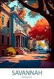 Savannah Georgia Travel Poster Metal Tin Sign 8x12 Inch – Historic Southern Charm Scene for Classic Wall Art